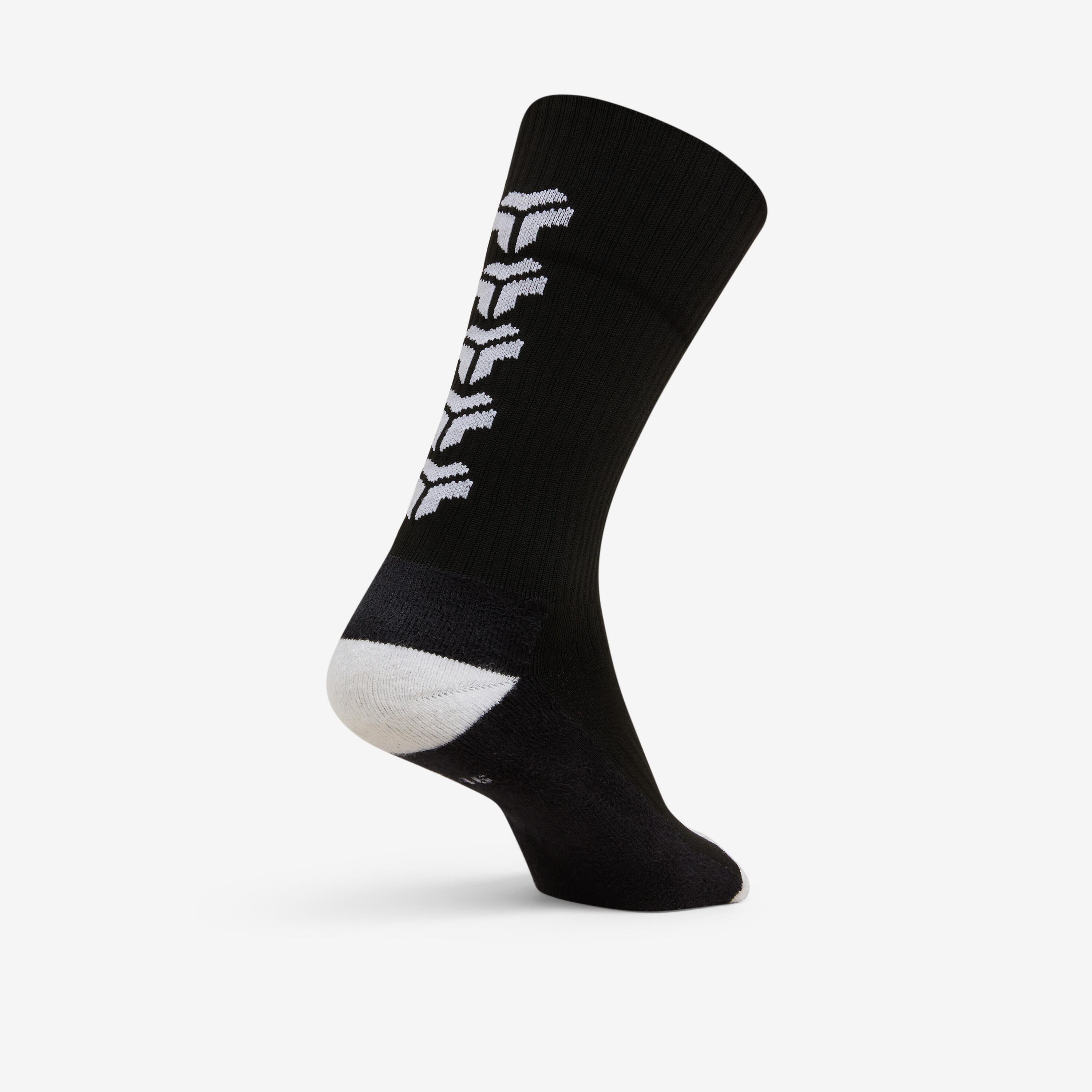 Chaussettes de handball adulte - 1 paire H500 HIGH noir / blanc 2/4