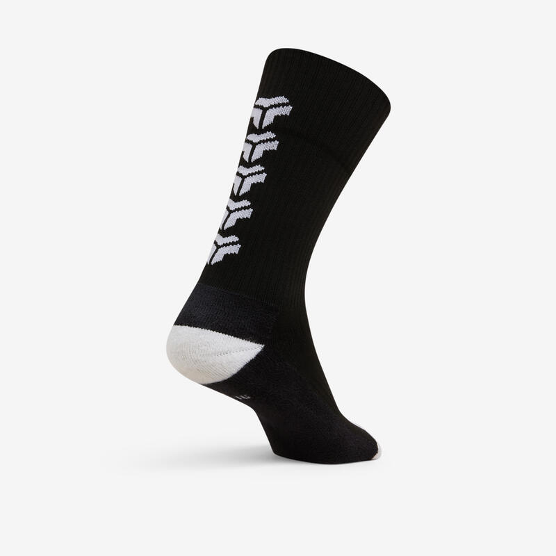Șosete de handbal adulți - 1 pereche H500 HIGH Negru-Alb