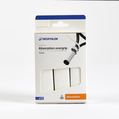 Griffband Tennis Absorb Overgrip 12er-Pack weiss