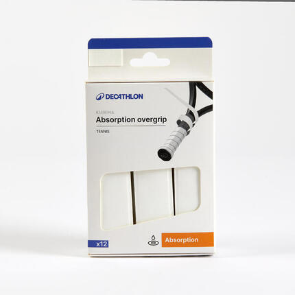 Griffband Tennis - Overgrip saugfähig 12er Pack weiß