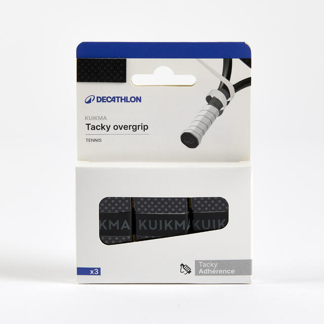 KUIKMA CUBREGRIP DE TENIS TACKY NEGRO LOTE DE 3
