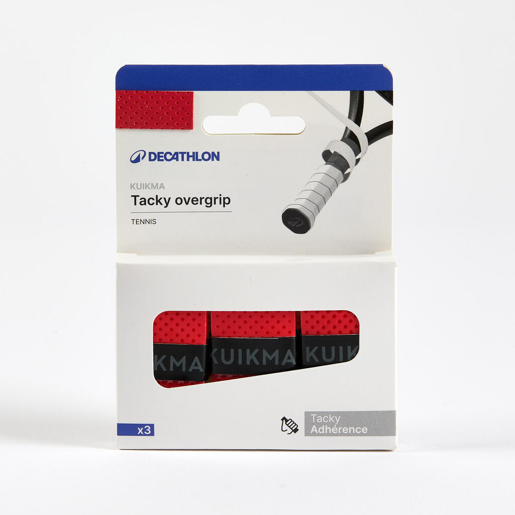 SURGRIP DE TENNIS TACKY  ROUGE LOT DE 3