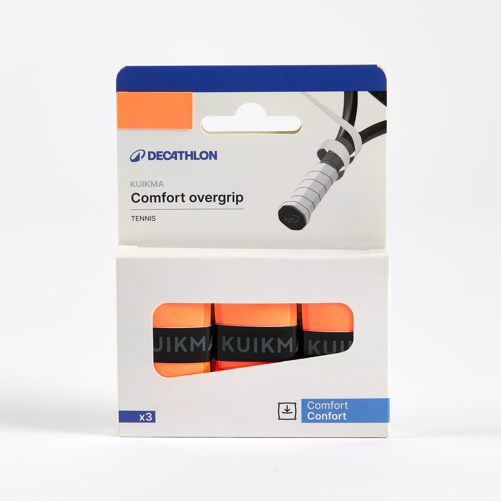 Narandžasti gornji grip za reket za tenis COMFORT (3 komada)