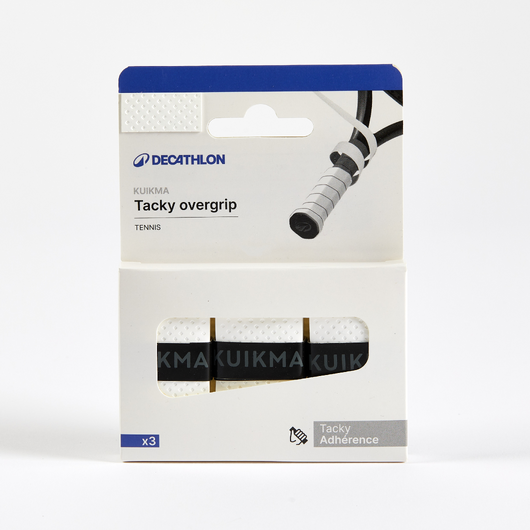OVERGRIP DE TENNIS TACKY BLANC LOT DE 3