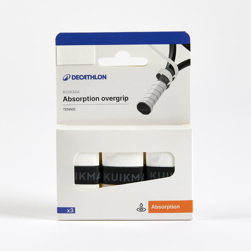Set 3 overgrip absorbant tenis Alb