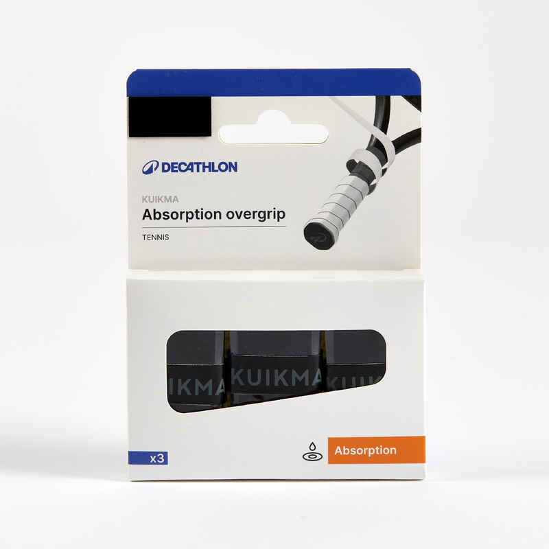 Absorbent Tennis Overgrip Tri-Pack - Black