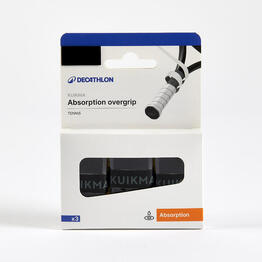 Surgrip de tennis absorbant noir lot de 3