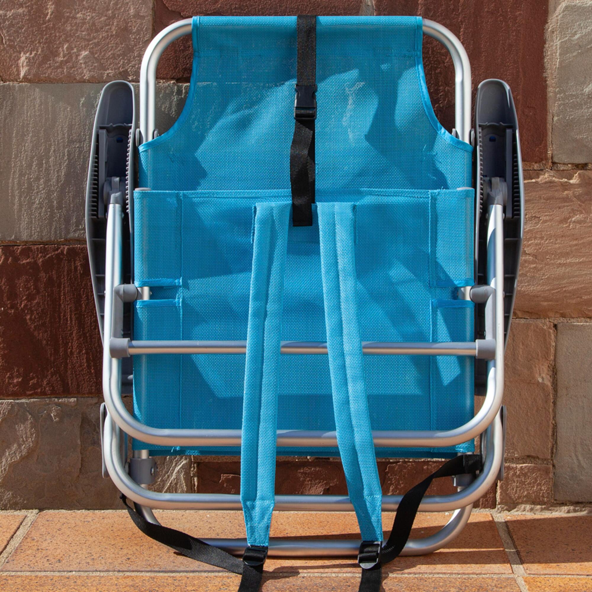 Sedia mare pieghevole, reclinabile, con poggiatesta 72x61x9 cm 14/14