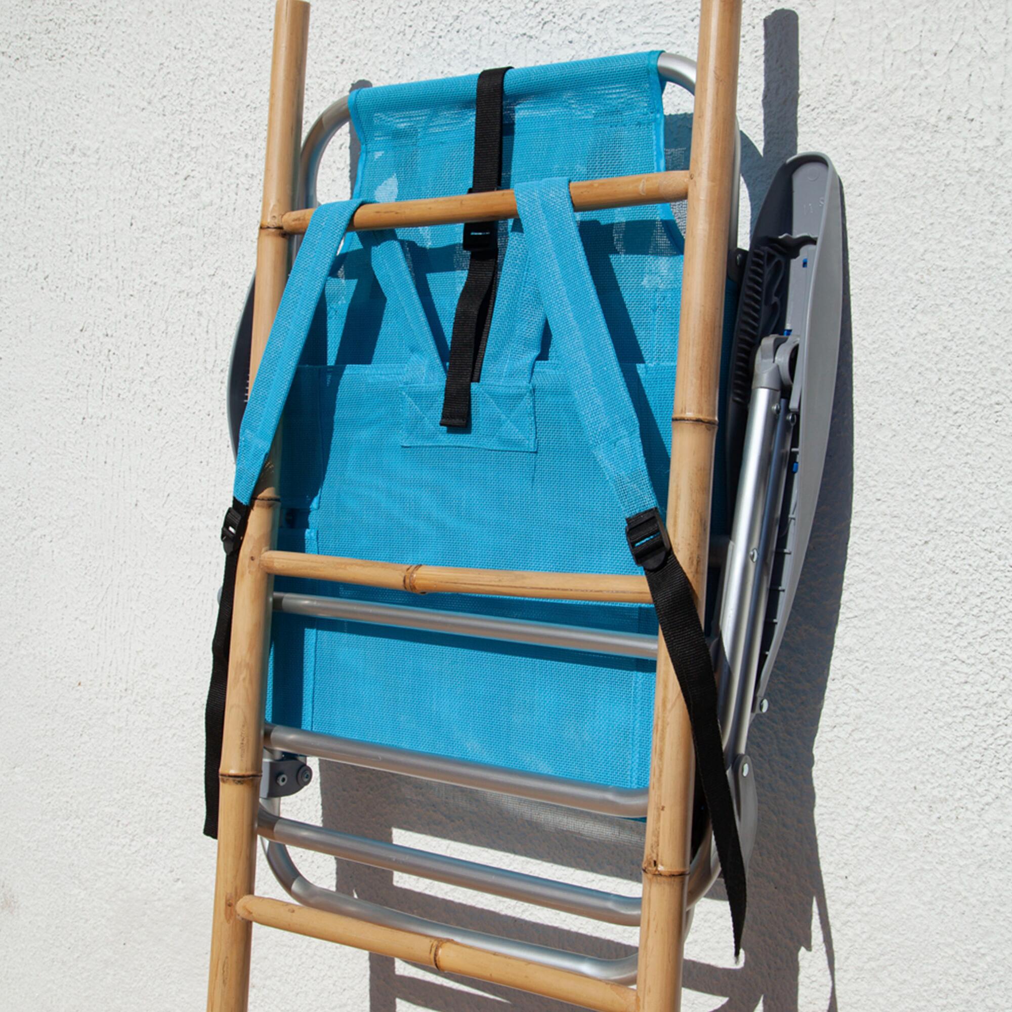 Sedia mare pieghevole, reclinabile, con poggiatesta 72x61x9 cm 13/14