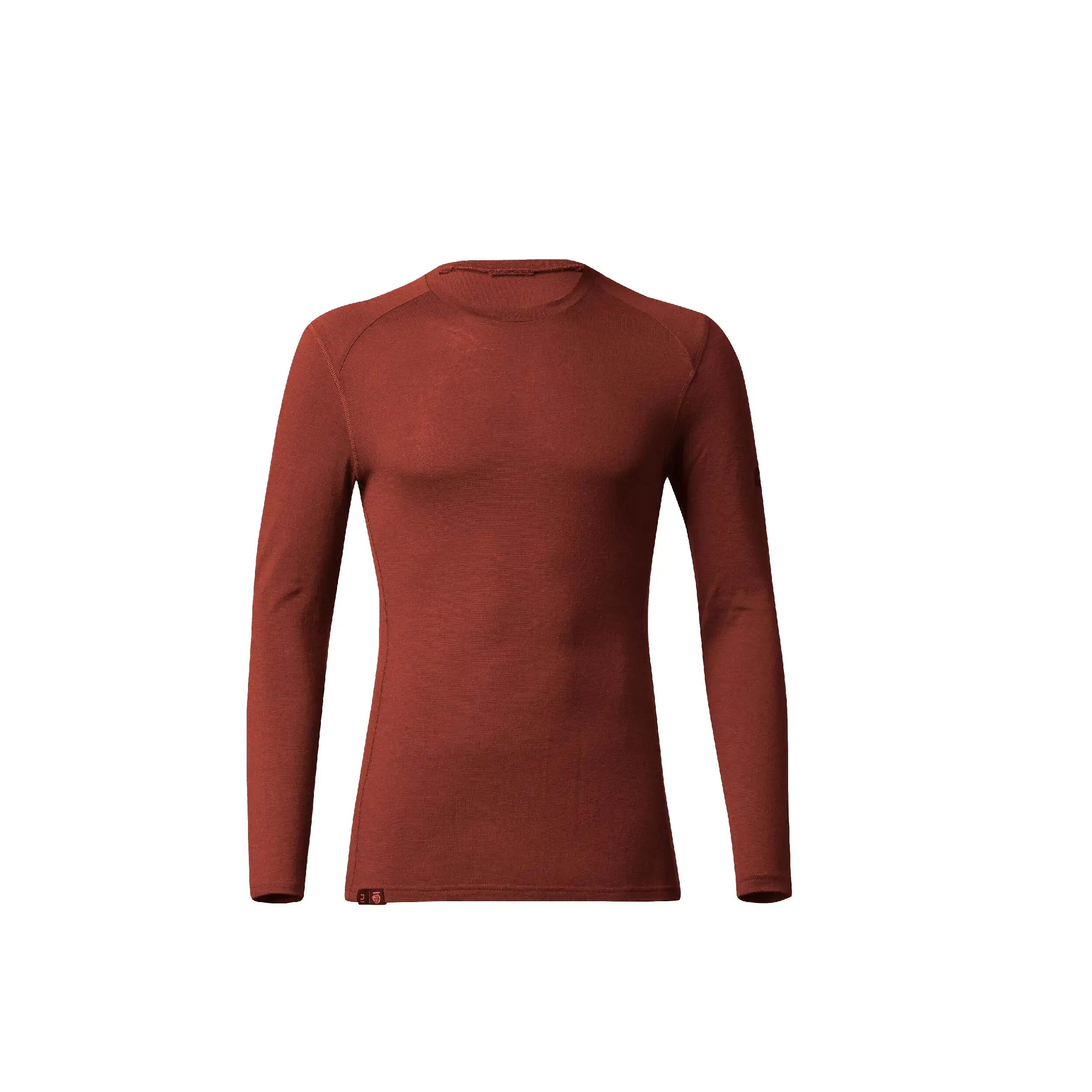 Merinoshirt Herren langarm 100 % Merinowolle - braun  9/9