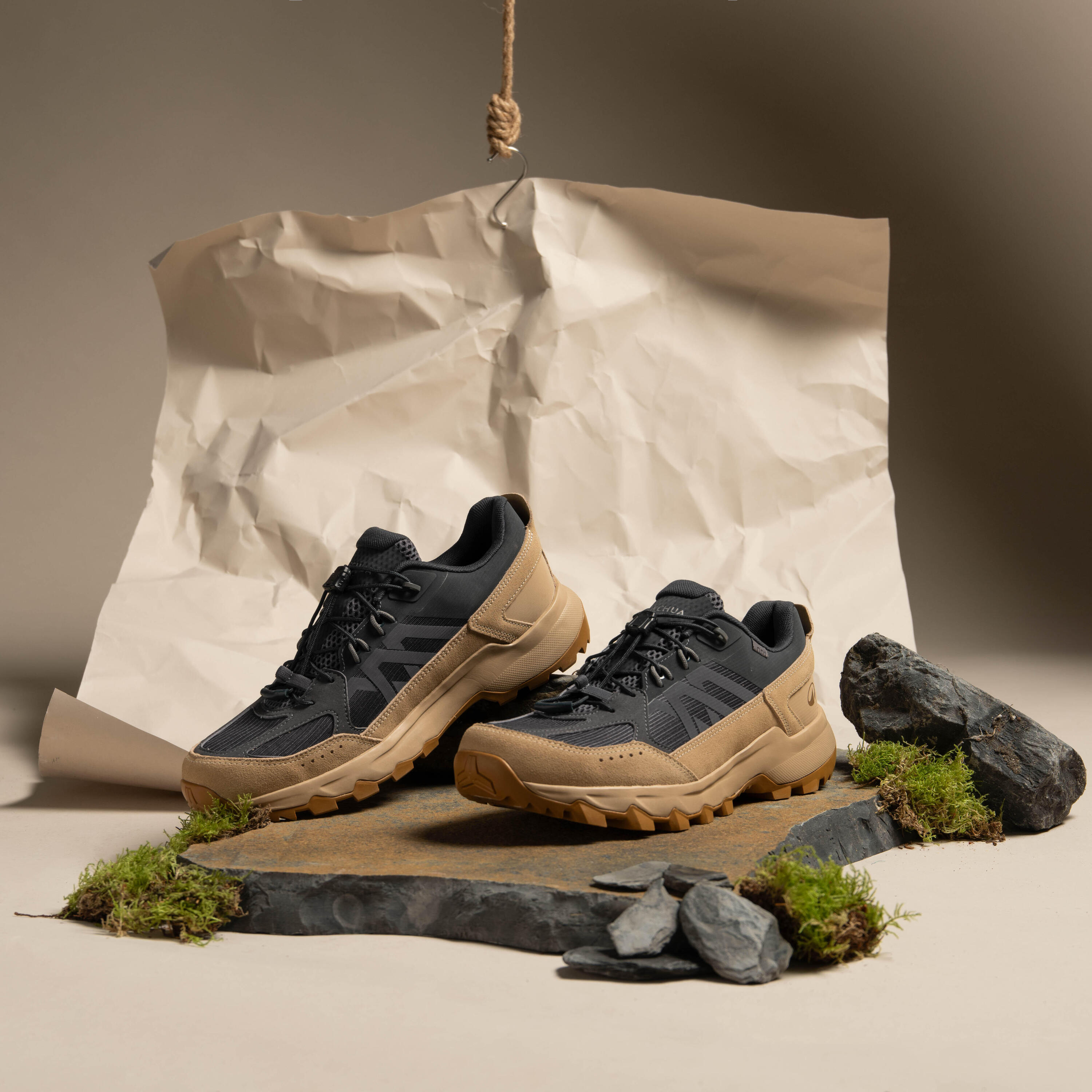 Chaussure de randonnée homme, MH500 Softer gris beige 7/8