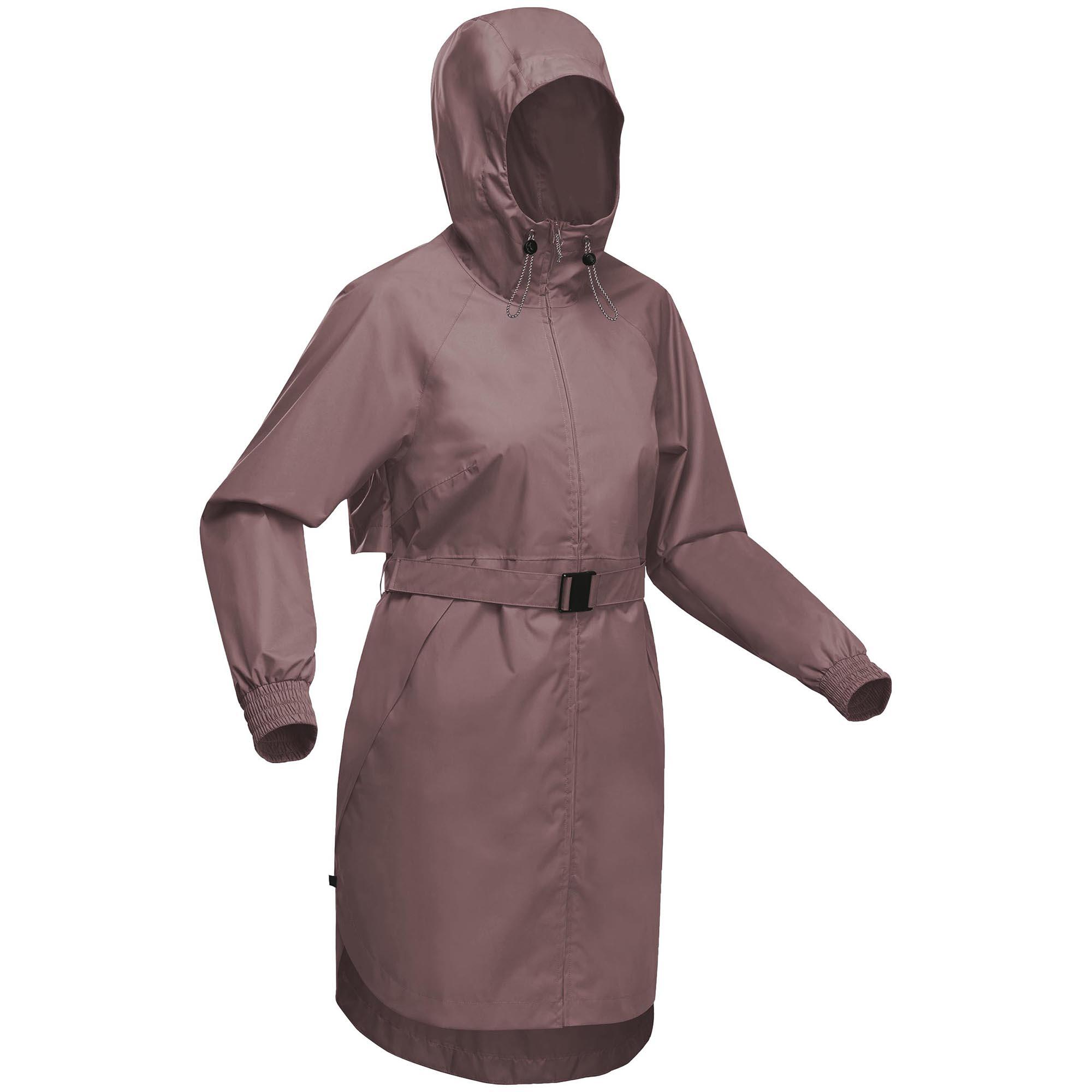 QUECHUA Women's Long Waterproof Hiking Jacket - Raincut Long