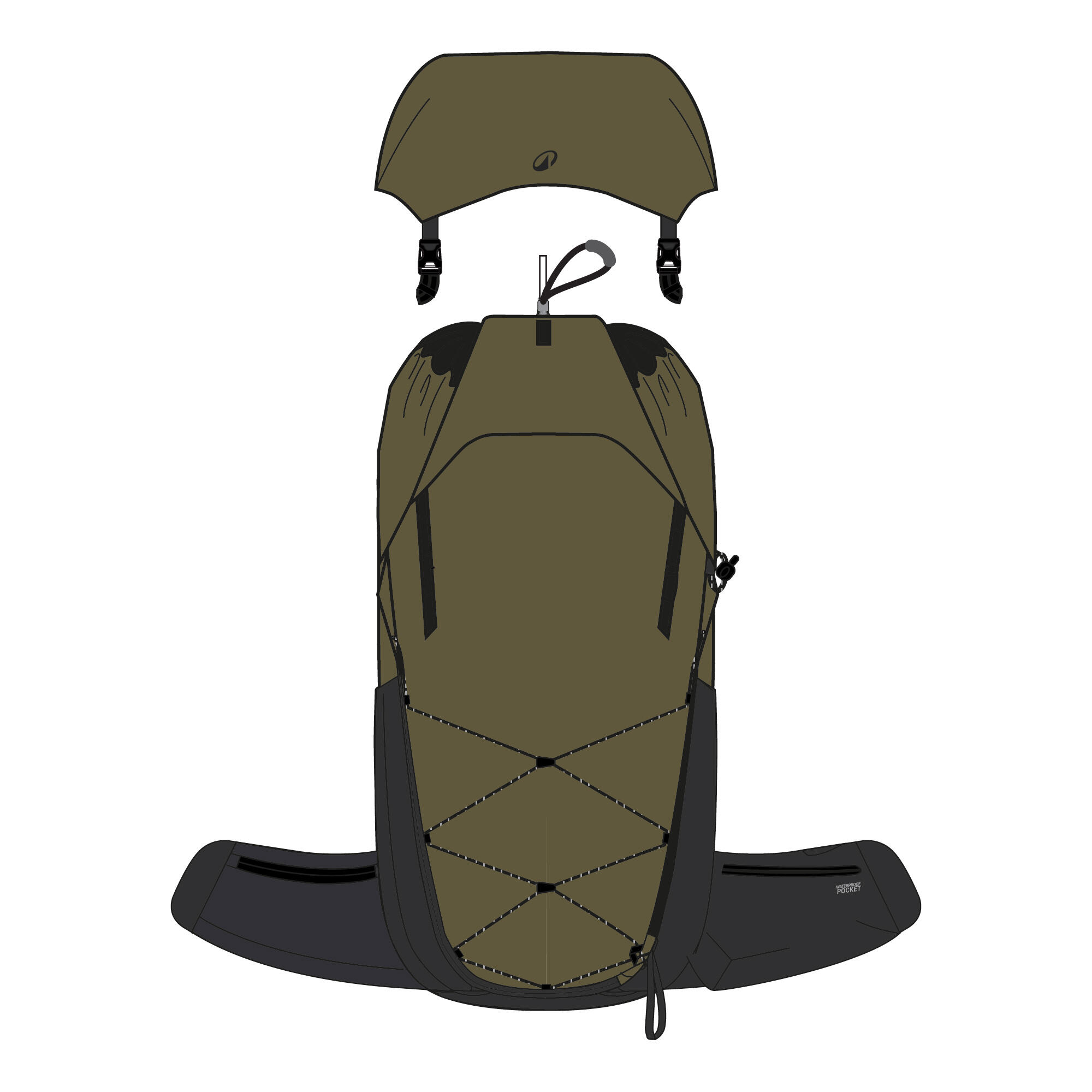 QUECHUA Turistický batoh MH900 38 l zelený