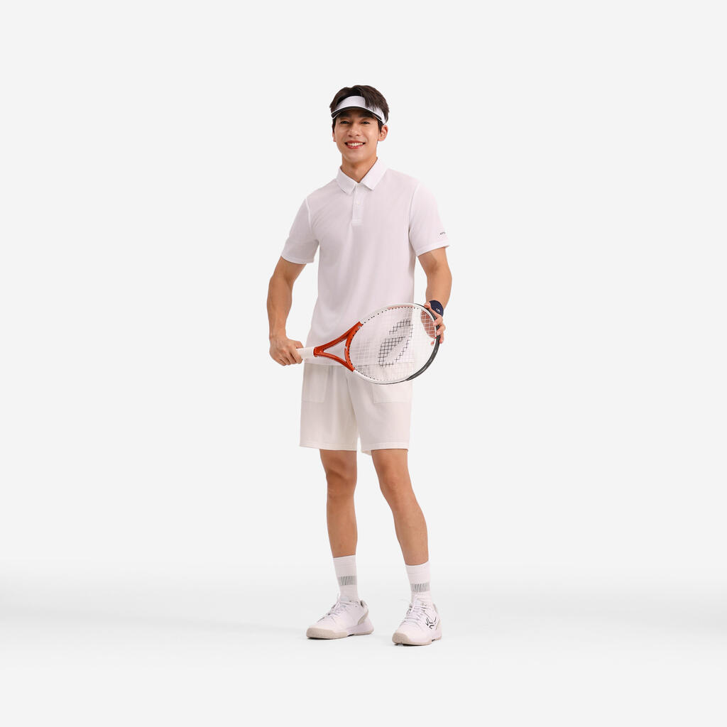 Short de tennis homme respirant - artengo dry vert de gris