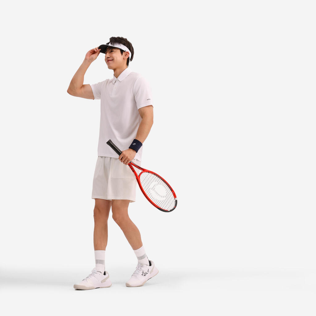 Short de tennis homme respirant - artengo dry vert de gris