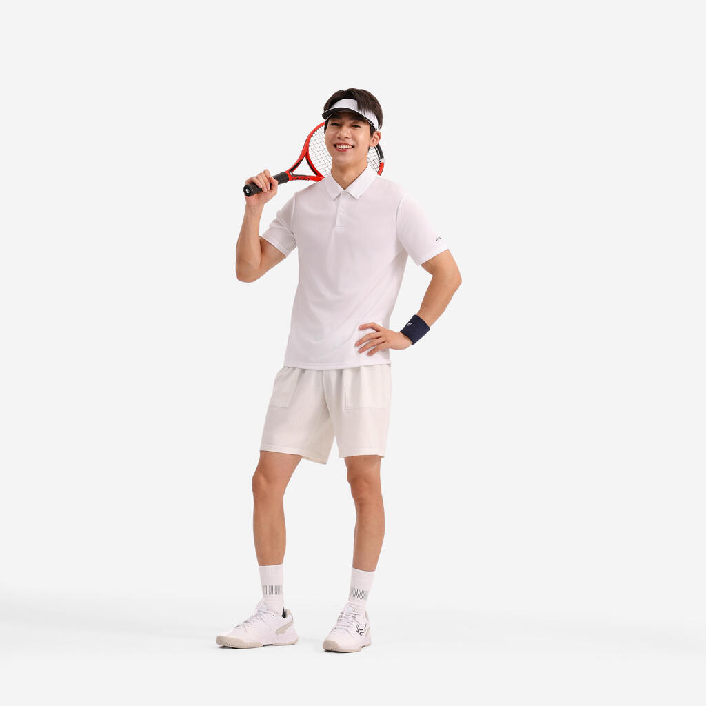 Short de tennis homme respirant - artengo dry vert de gris