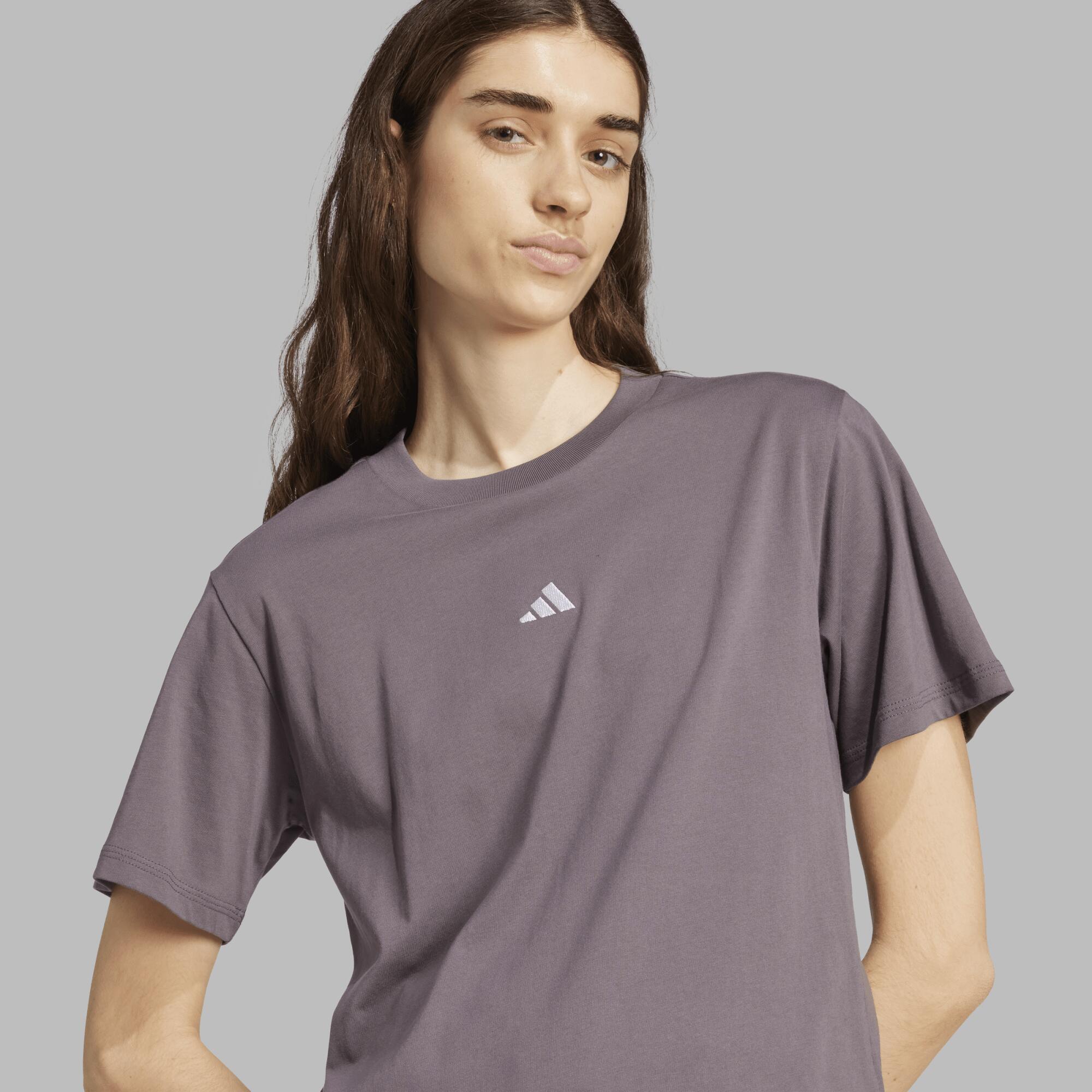 Fitness-T-shirt voor dames katoen grijs ADIDAS | Decathlon