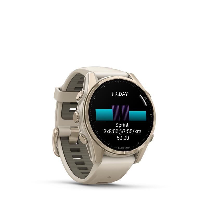 Ceas Smartwatch AMOLED Soft Gold 43mm, Fēnix® 8