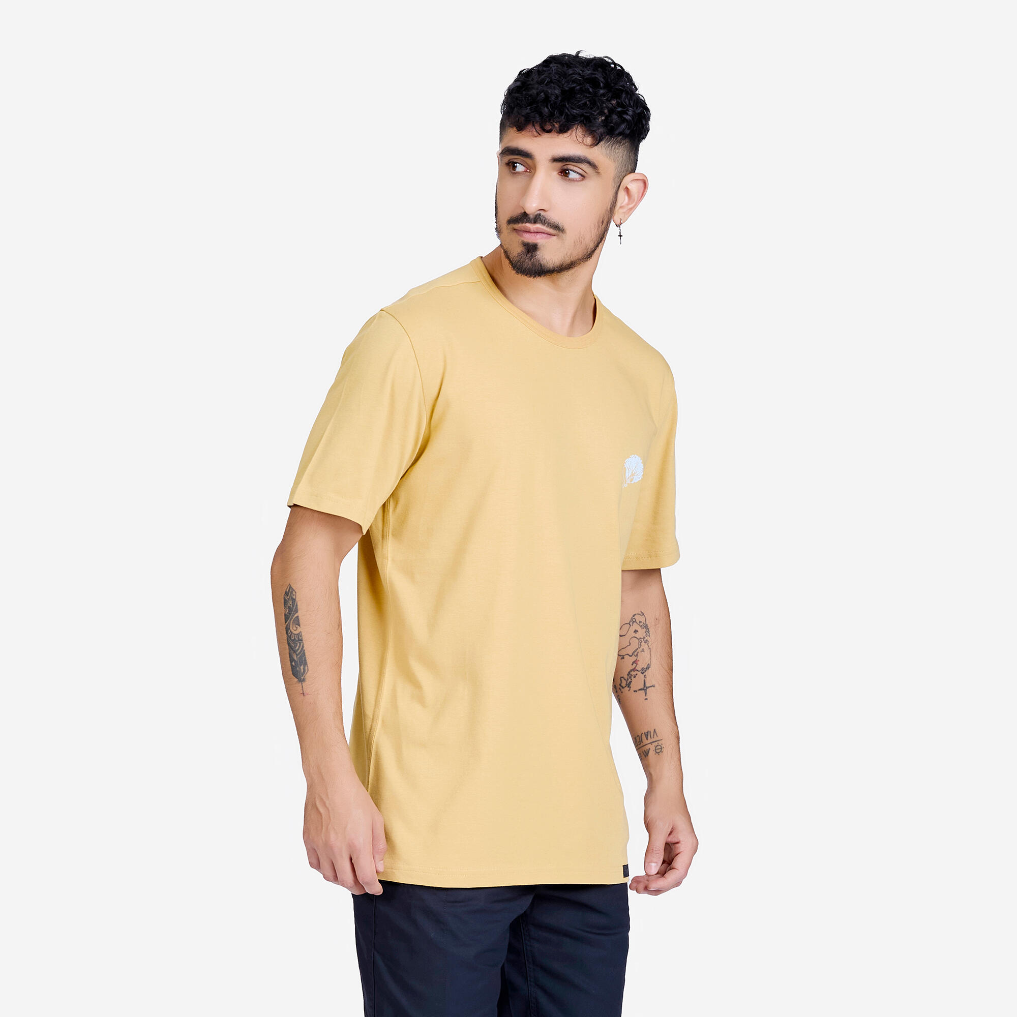 Men Hiking Breathable T-shirt - NH100 Beige