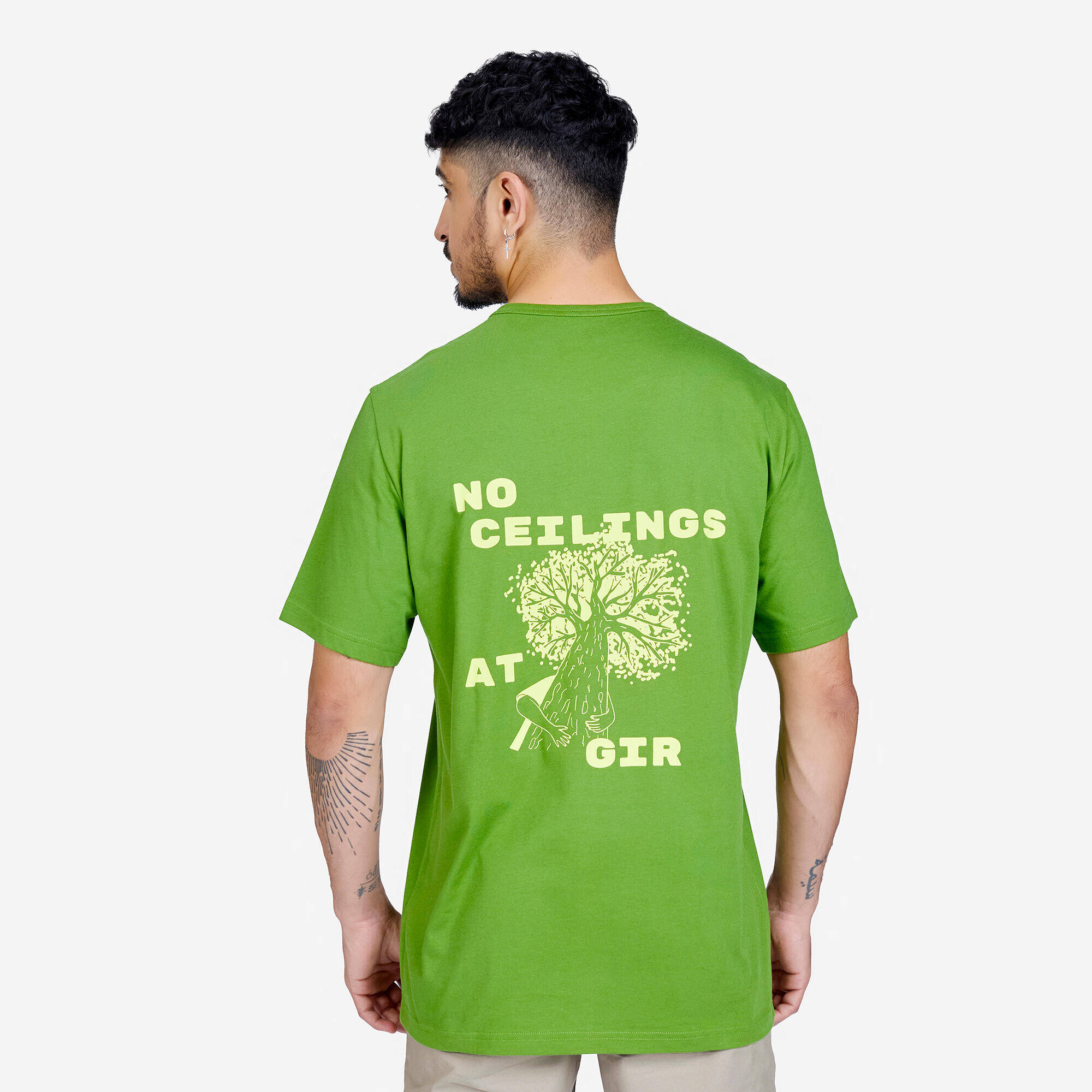 Men Hiking Breathable T-shirt - NH100 Green -  3