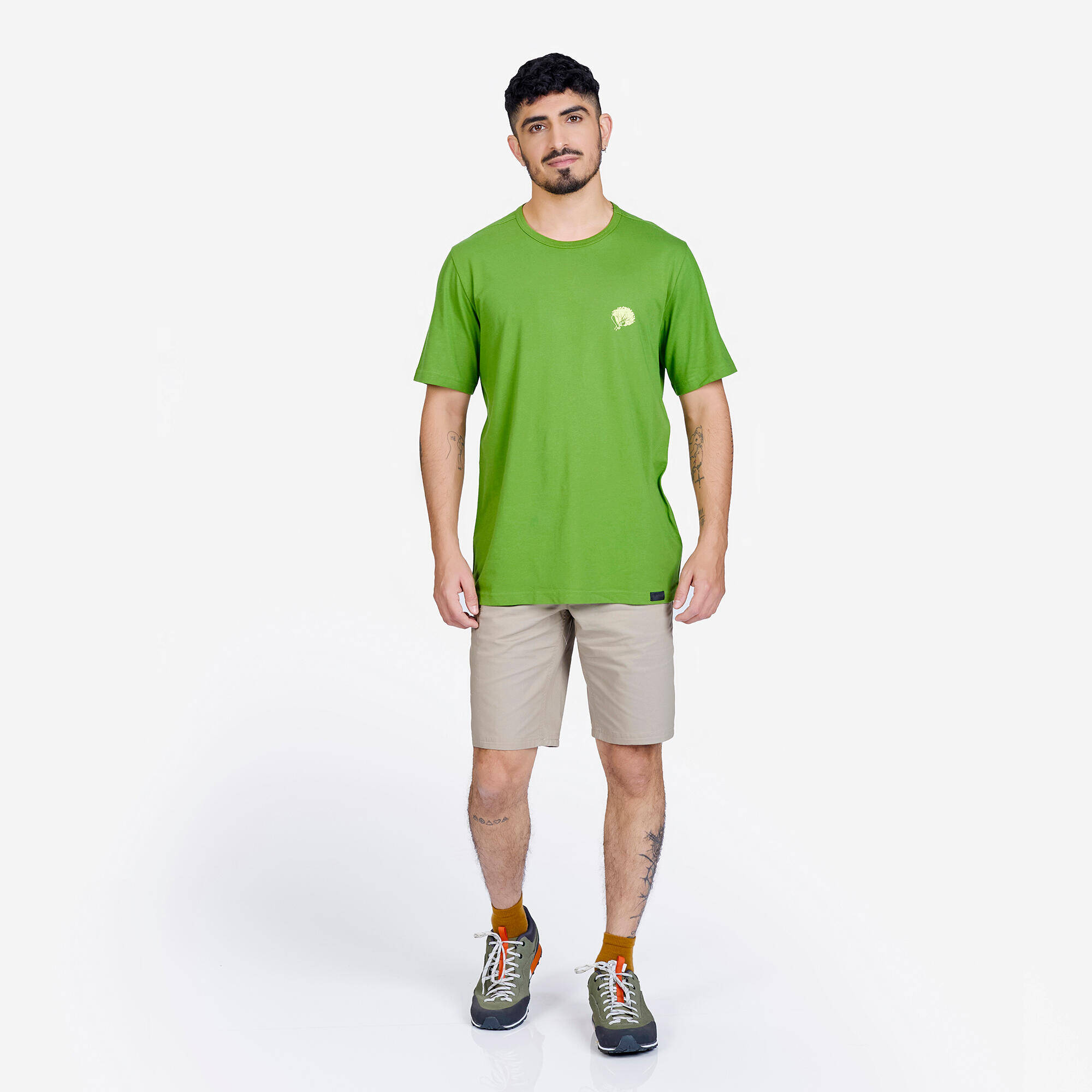 Men Hiking Breathable T-shirt - NH100 Green