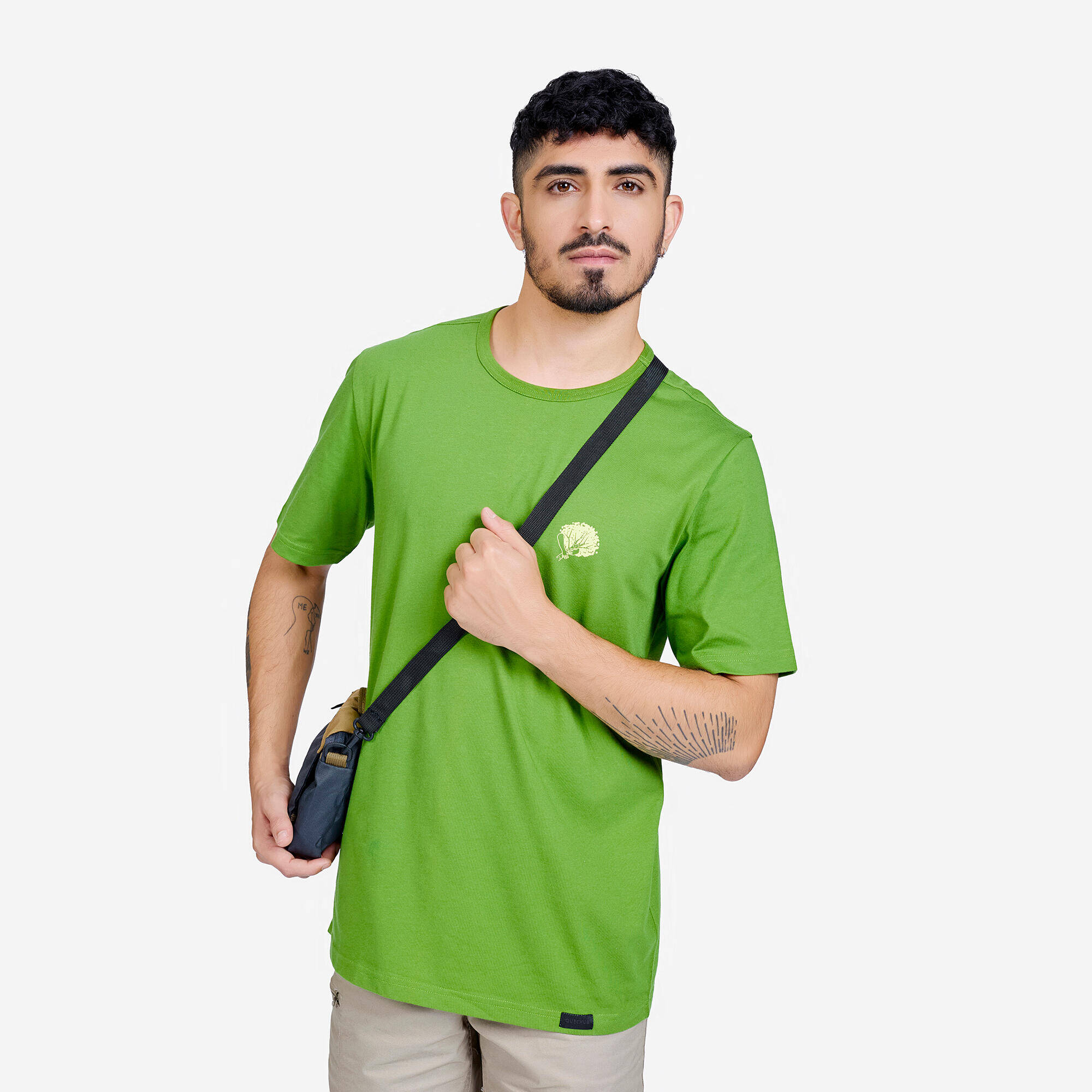Men Hiking Breathable T-shirt - NH100 Green -  5