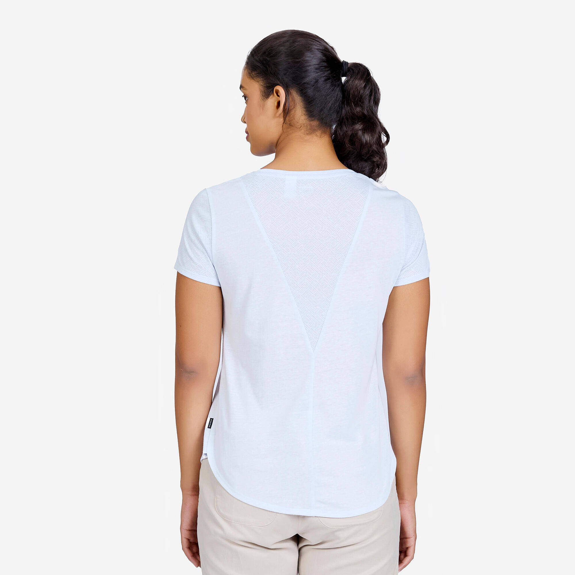 Women Hiking Breathable T-shirt - NH500 Blue -  4