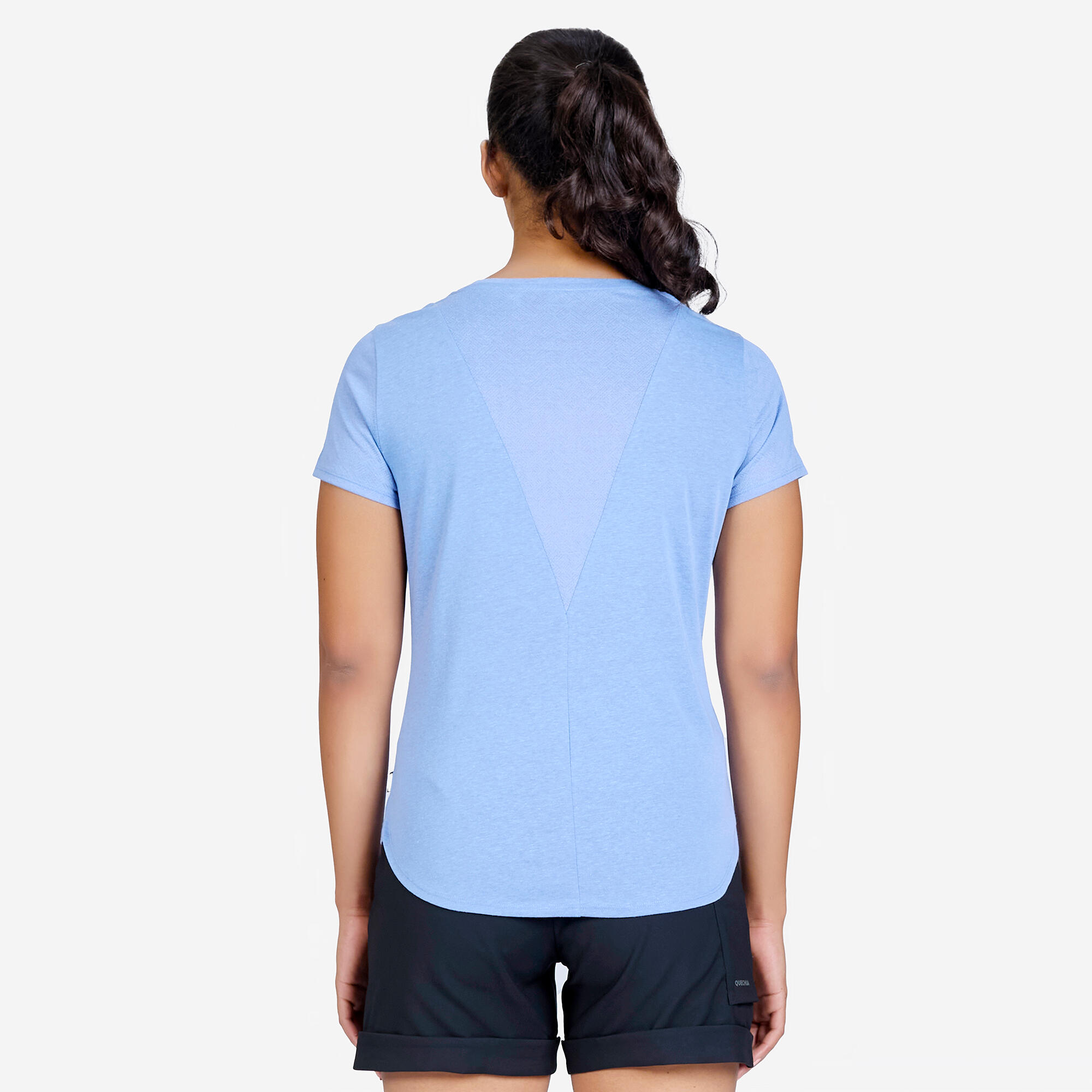 Women Hiking Breathable T-shirt - NH500 Blue