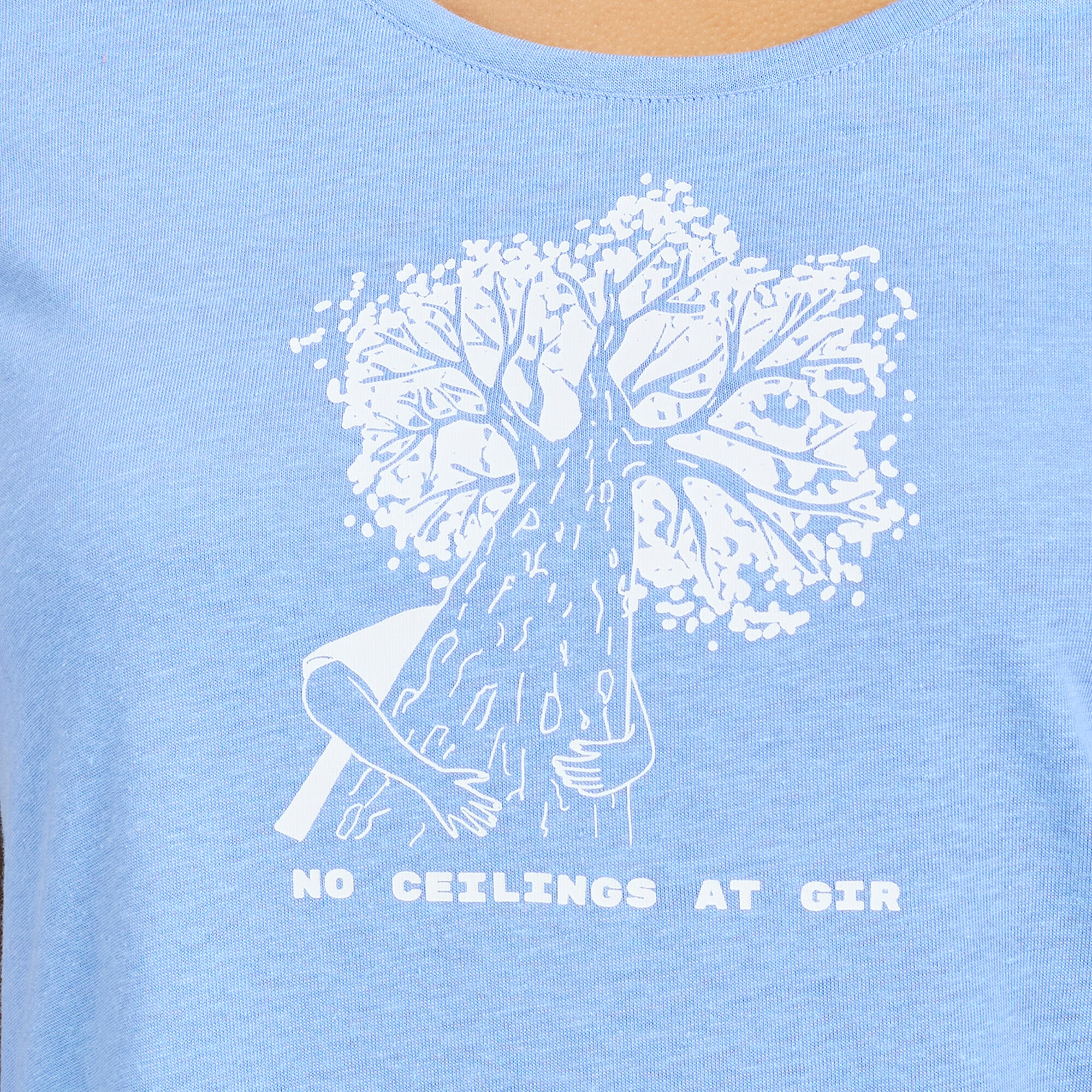 Women Hiking Breathable T-shirt - NH500 Blue