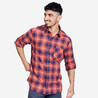 Men Checked Full Sleeve Light Flannel Shirt Grey - Travel 500
