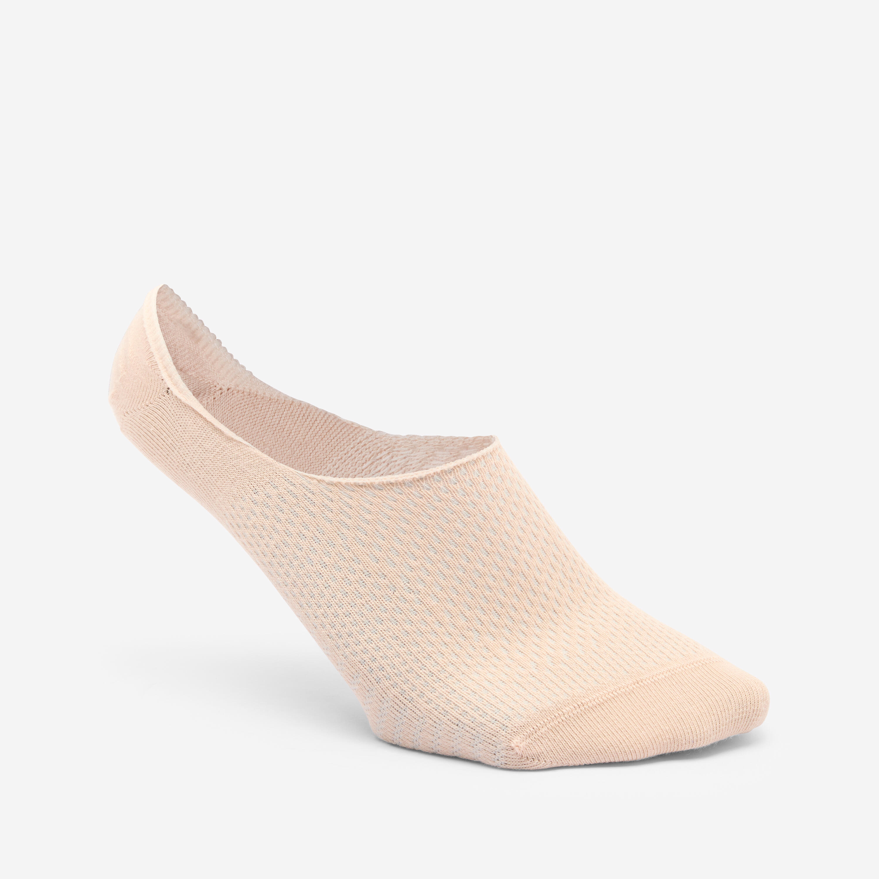 Seamless Invisible socks pink and beige - pack of 3