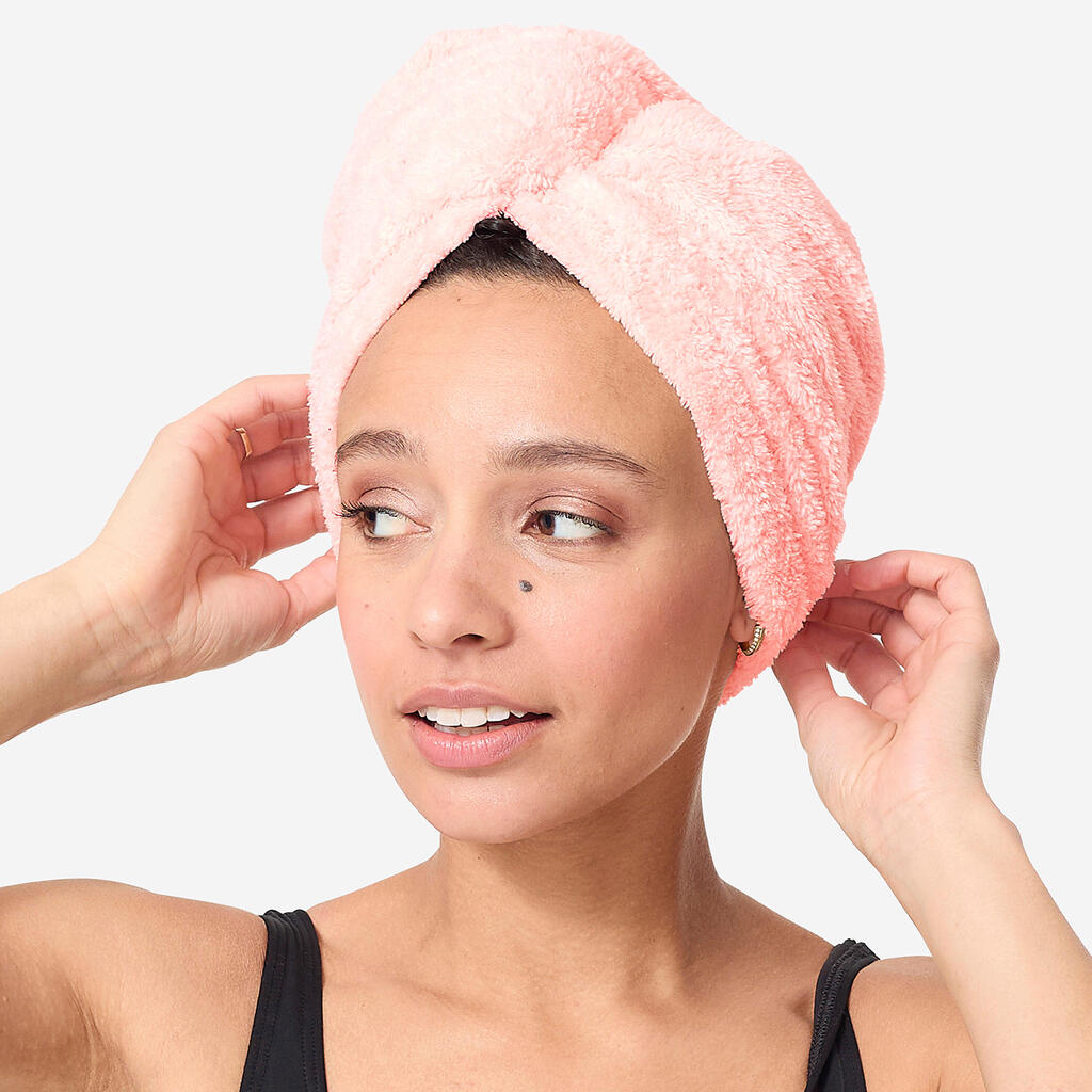 Serviette de bain microfibre douce pour cheveux bleu