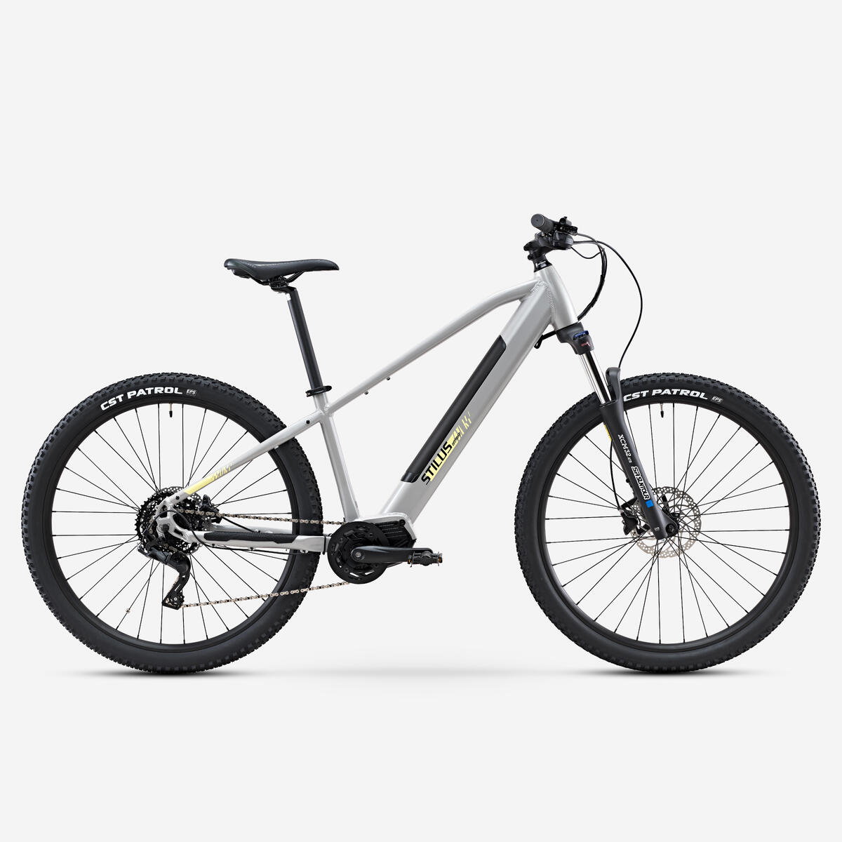 Vélo VTT électrique semi-rigide STILUS Off Road, Gris clair