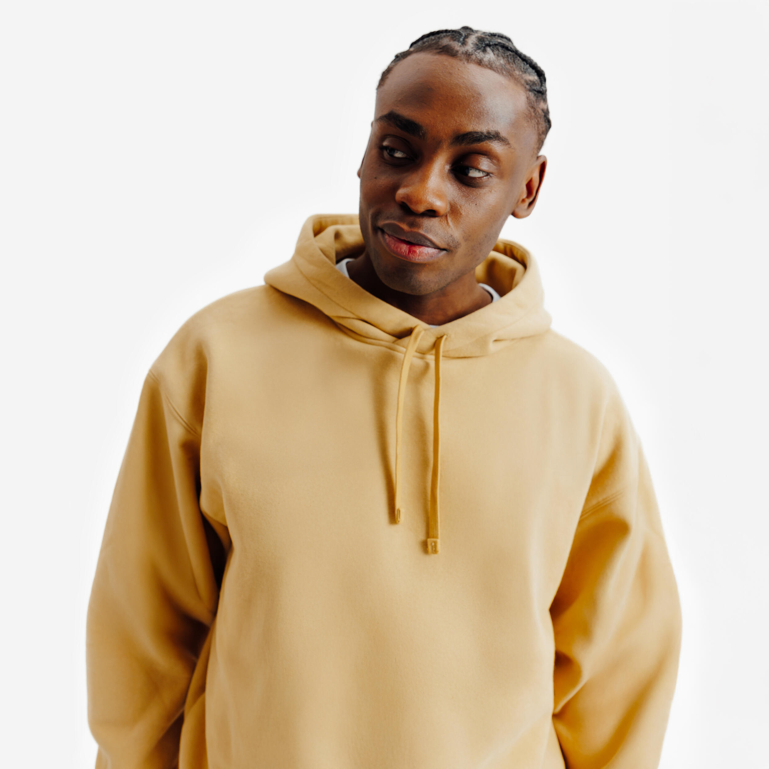 Sweatshirt com capuz homem, Elementals, mostarda 3/8