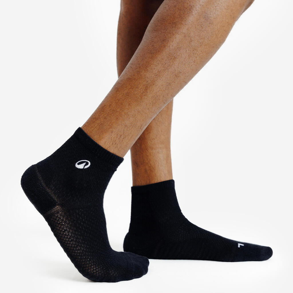 Ankle socks, pink and white, pack of 3
