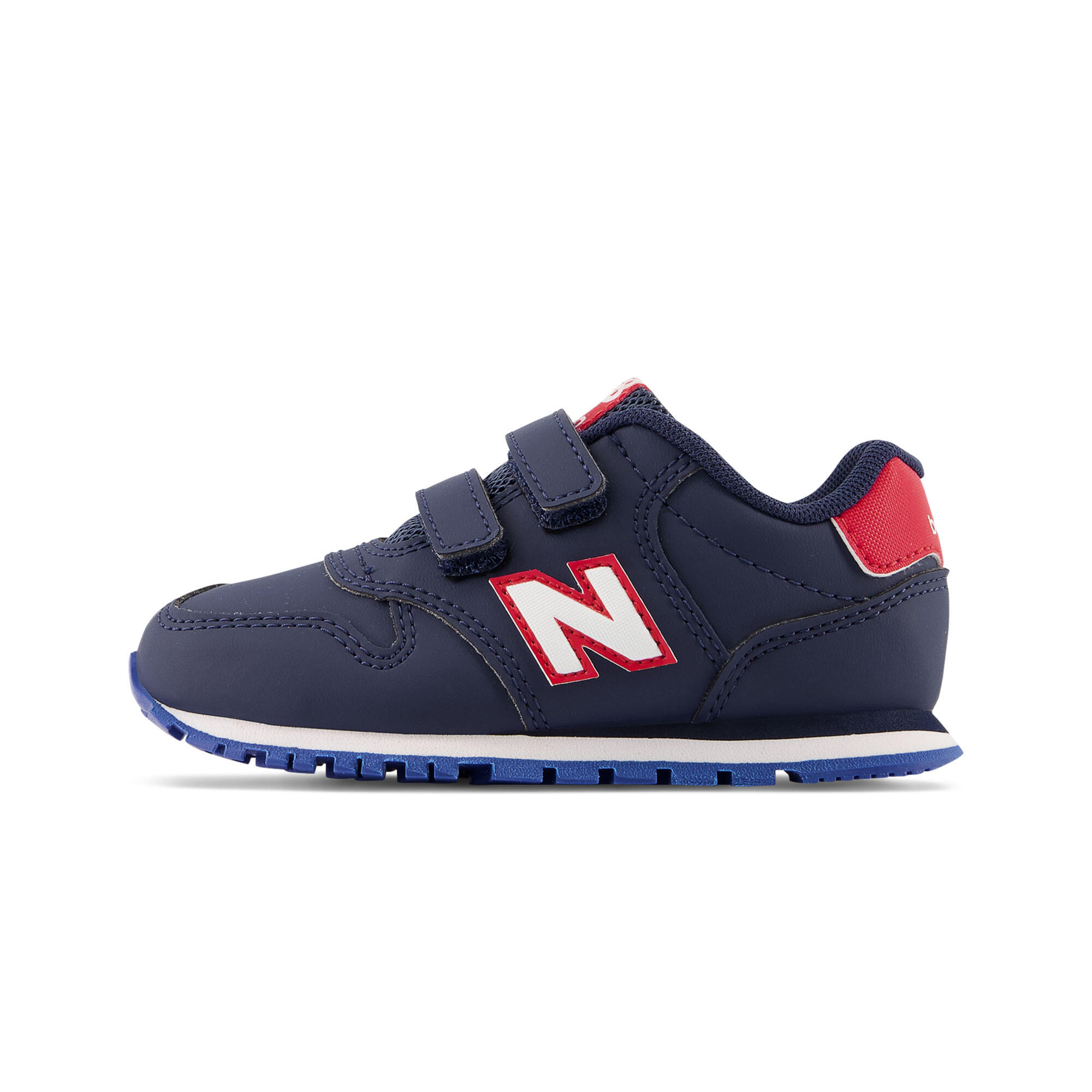 Scarpe da ginnastica bambino 500 con strap azzurro-rosso 4/7