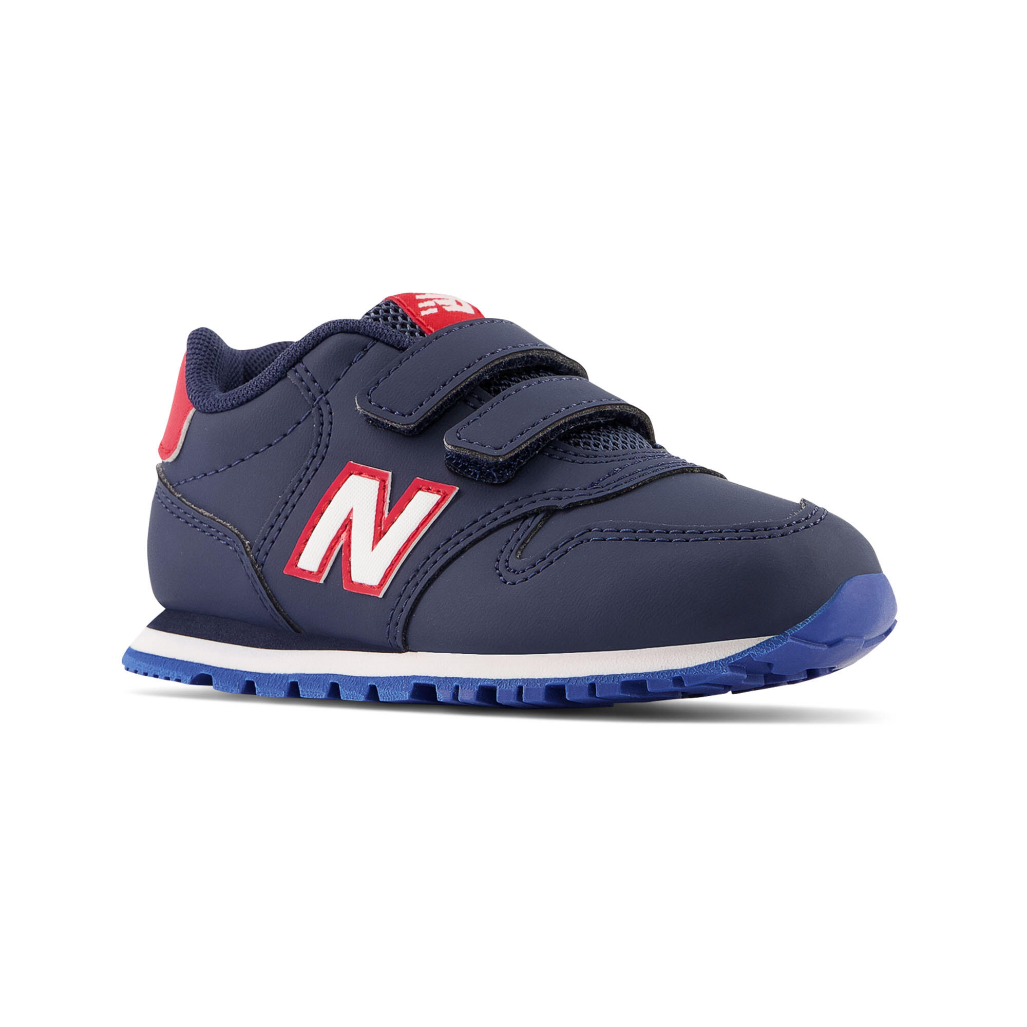 Scarpe da ginnastica bambino 500 con strap azzurro-rosso 3/7