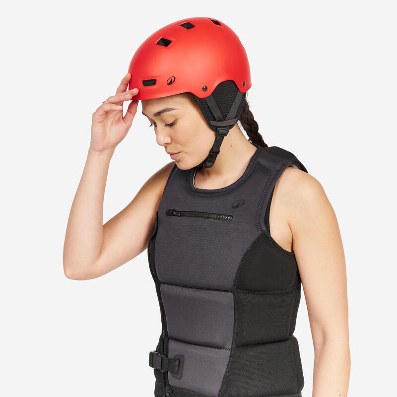 Cască sporturi de apă kitesurf, wingfoil, wakeboard 100 Roșu Adulți