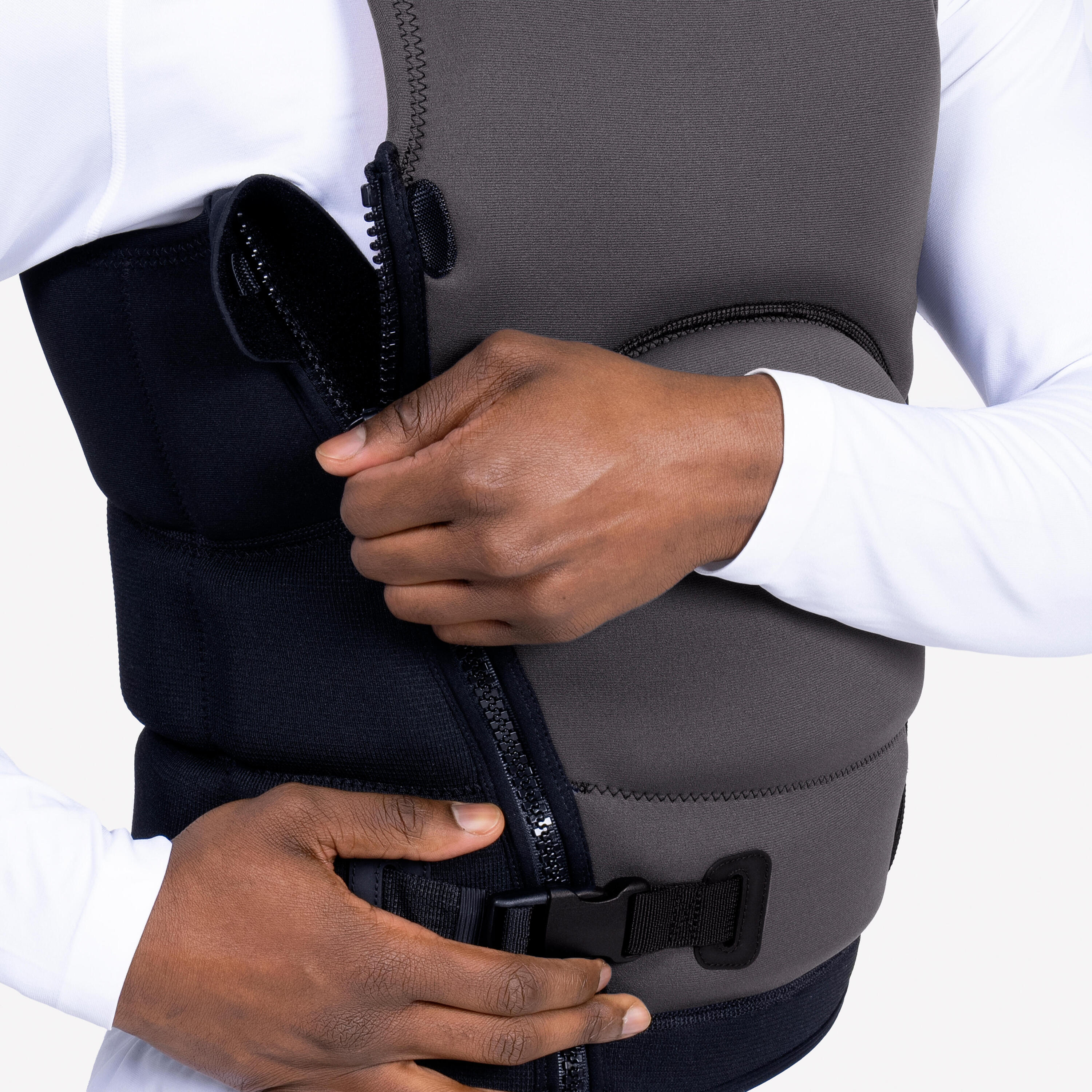 Prallschutz- und Auftriebsweste 50 N lang Herren 500 schwarz 10/13