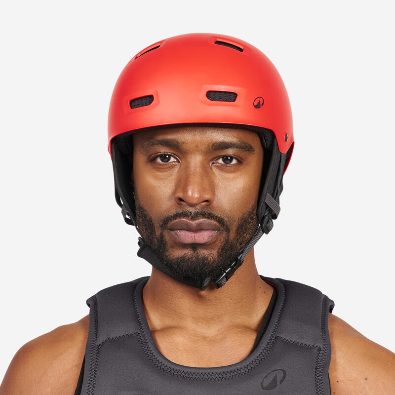 Cască sporturi de apă kitesurf, wingfoil, wakeboard 100 Roșu Adulți