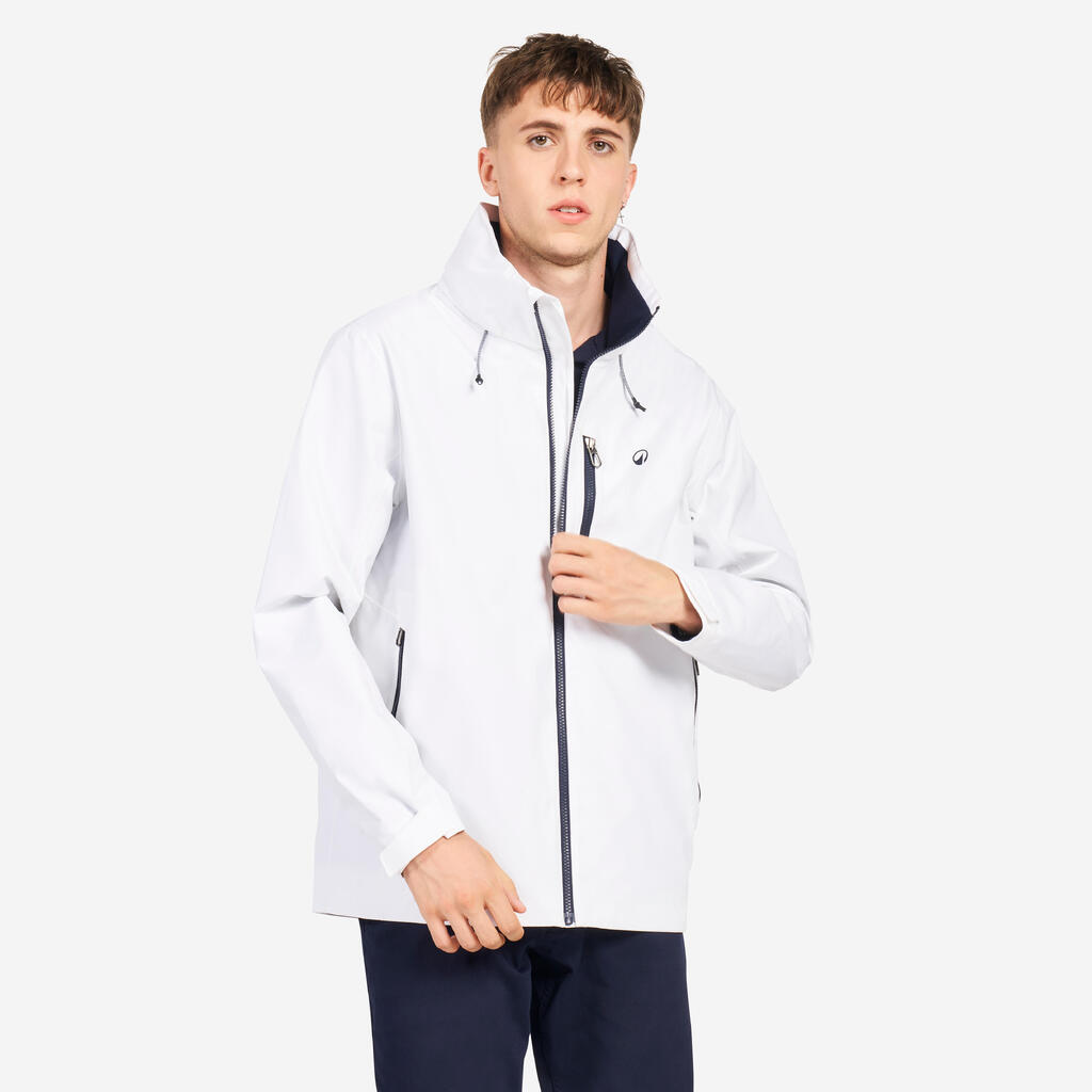 Chamarra de vela impermeable blanca para hombre Sailing 300