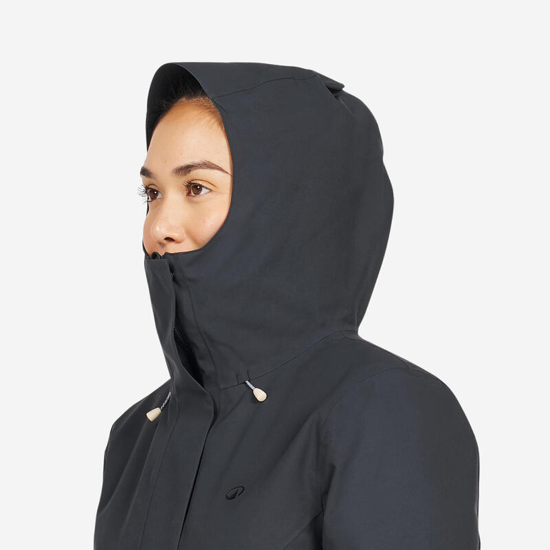 Veste chaude imperméable Voile coupe-vent Femme - SAILING 500 Gris foncé