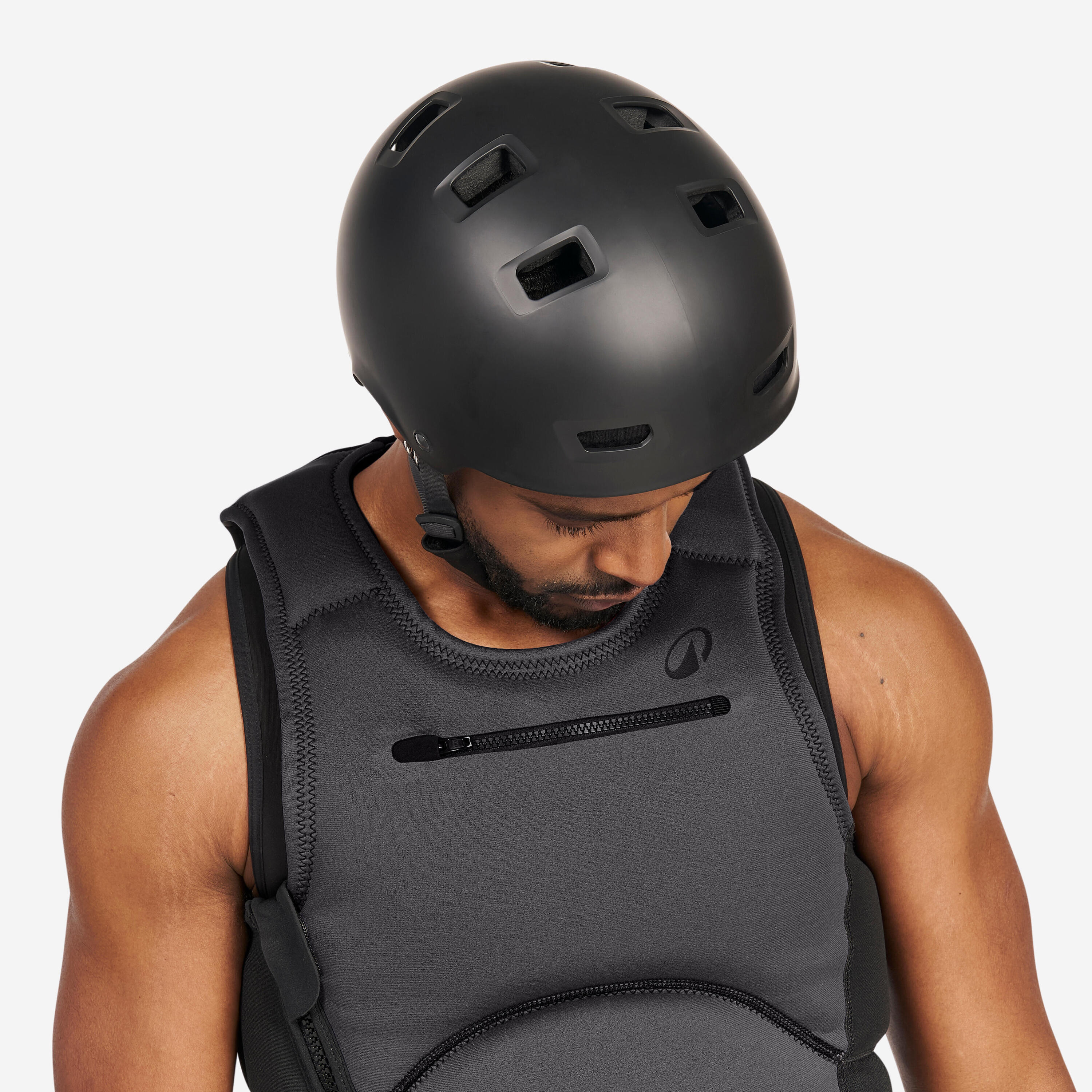Adult water sports helmet, kitesurf, wingfoil, wakeboard - 100 black 6/13