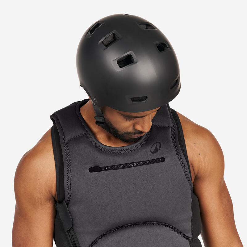 Casque de sports d'eau, kitesurf, wingfoil, wakeboard Adulte - 100 noir