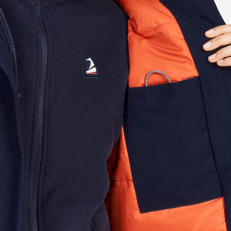 Куртка жіноча 500 для вітрильного спорту подовжена водонепроникна темно-синя