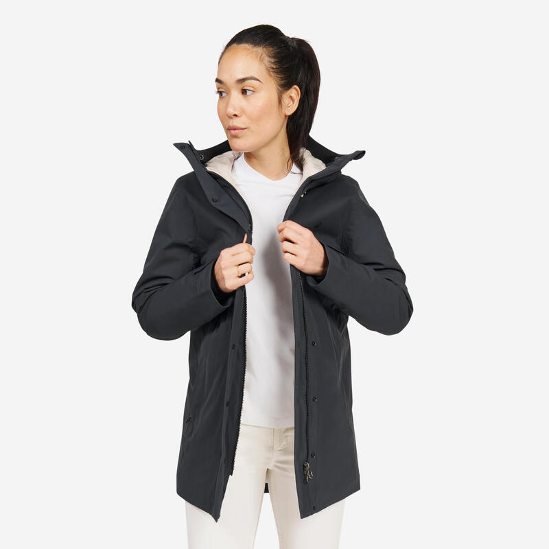 Veste chaude imperméable Voile coupe-vent Femme - SAILING 500 Gris foncé