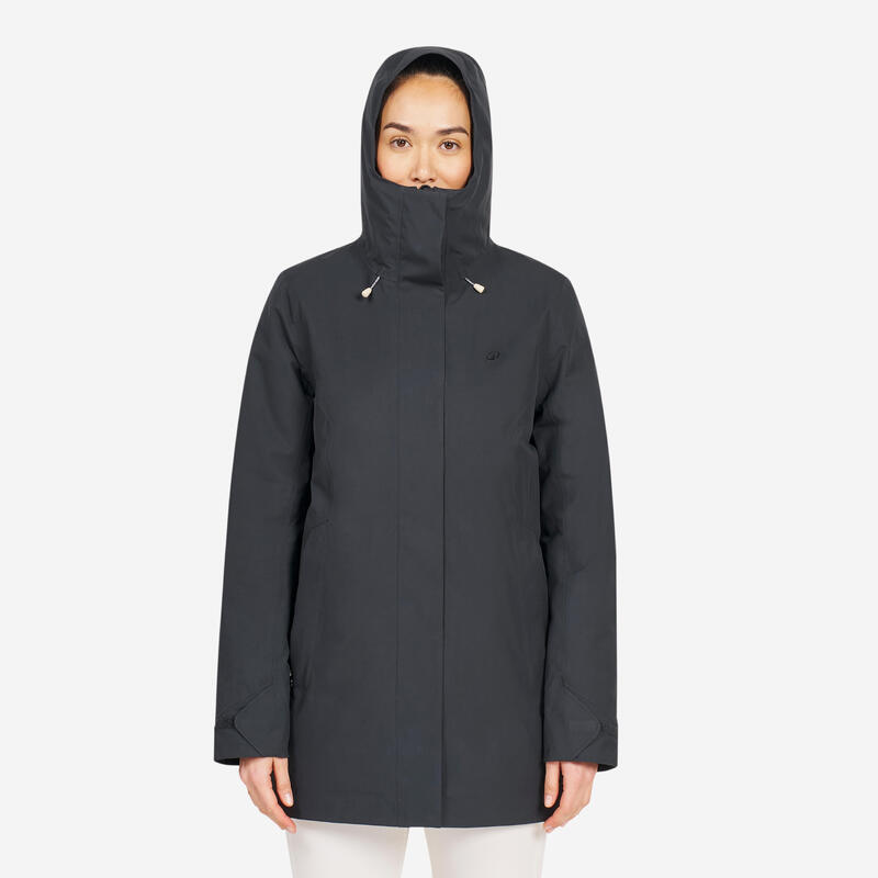 Veste chaude imperméable Voile coupe-vent Femme - SAILING 500 Gris foncé