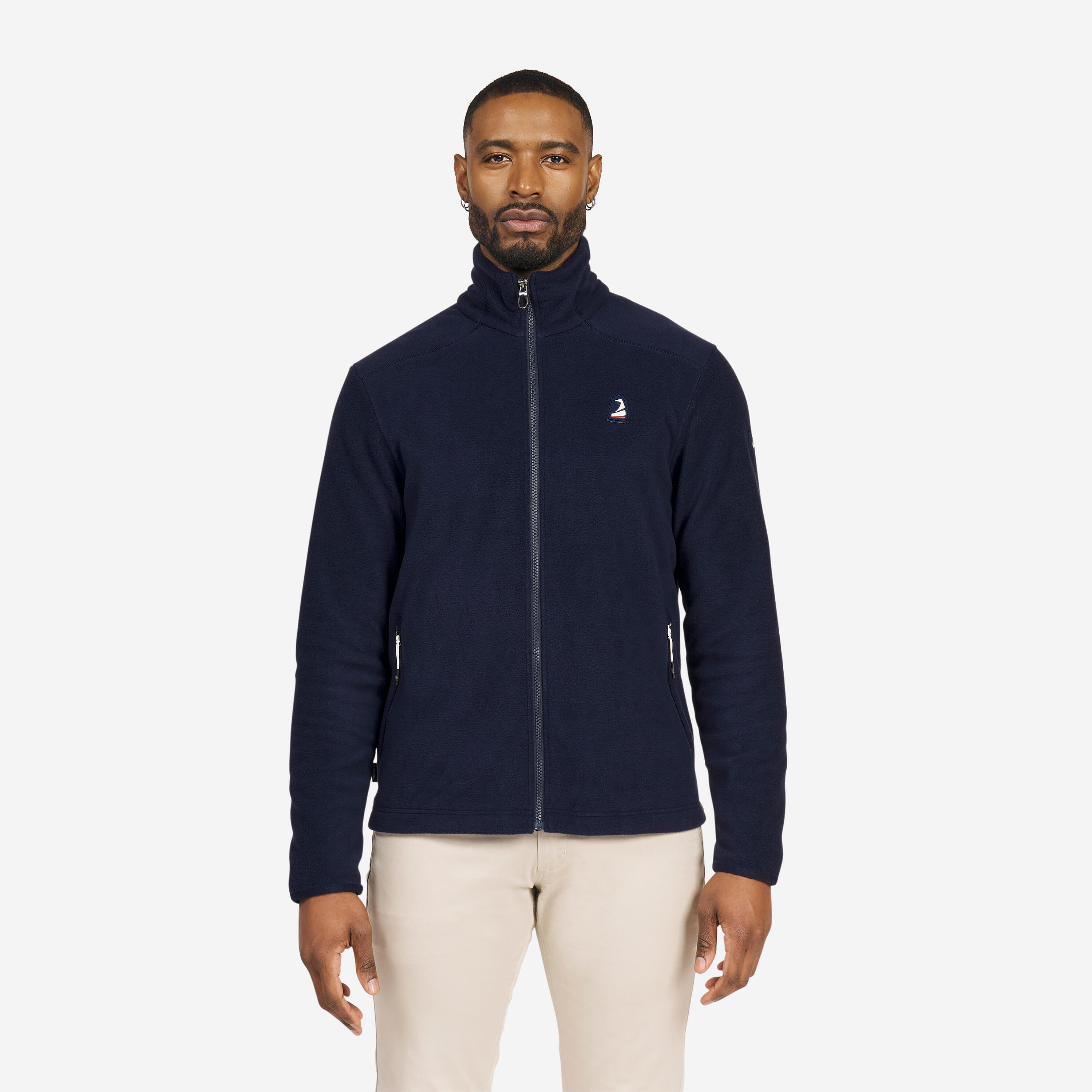TRIBORD Chaqueta Polar Vela 100 Hombre Azul Oscuro Cálida