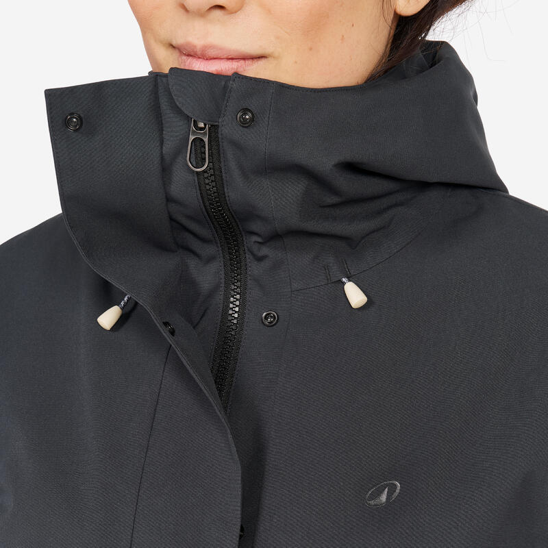 Veste chaude imperméable Voile coupe-vent Femme - SAILING 500 Gris foncé