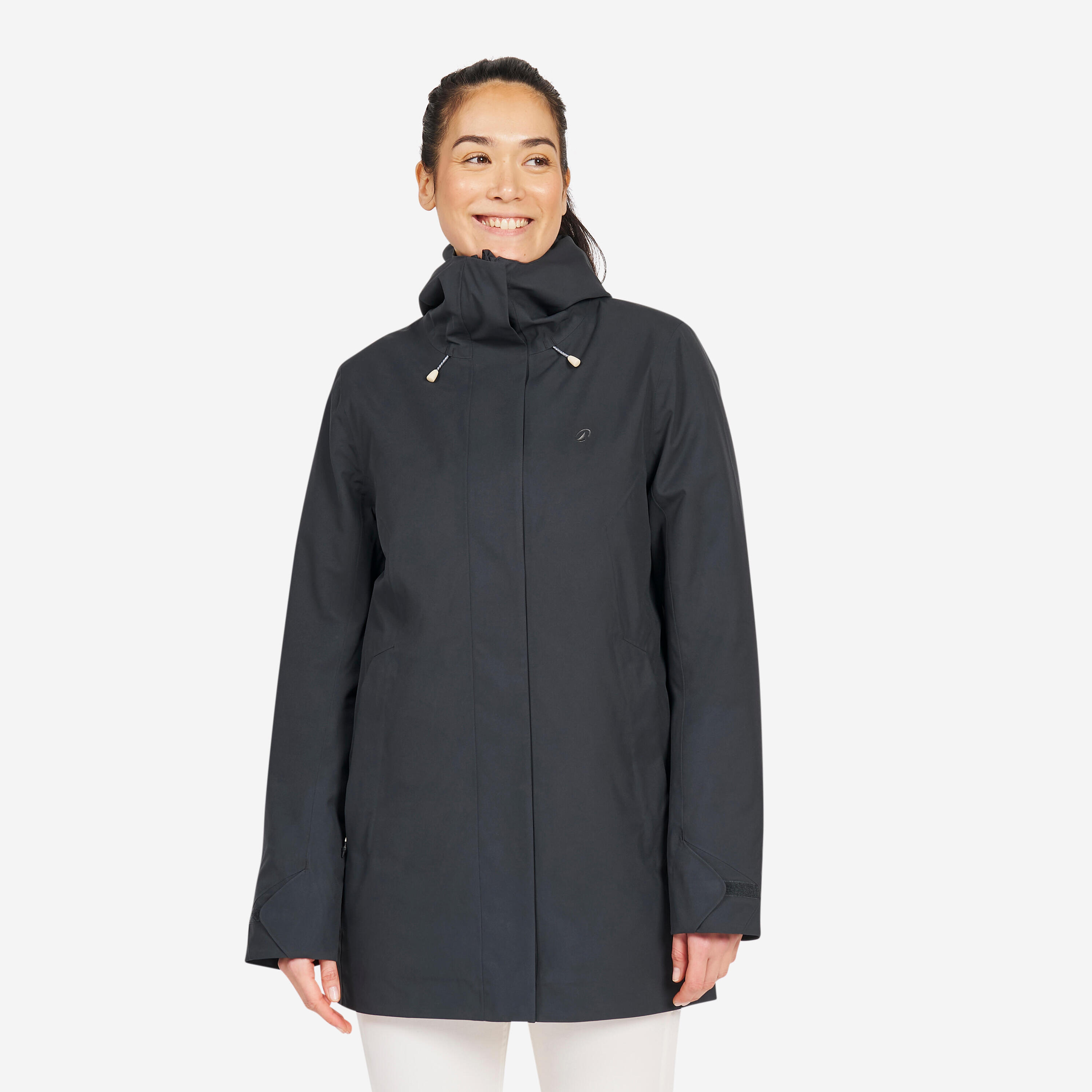 TRIBORD Women’s Warm Waterproof Windproof Jacket SAILING 500 - Dark grey